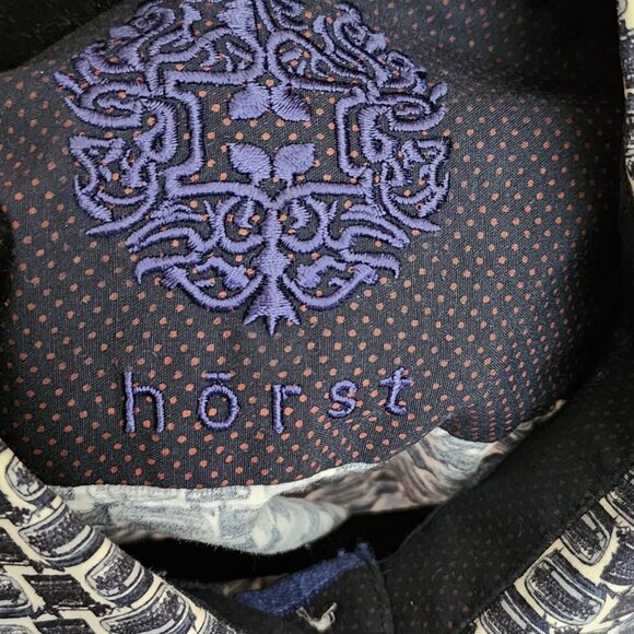 Horst Navy All Over Typewriter Print Long Sleeve Shirt - Picture 5 of 6